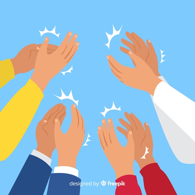 Free vector flat hands applauding background