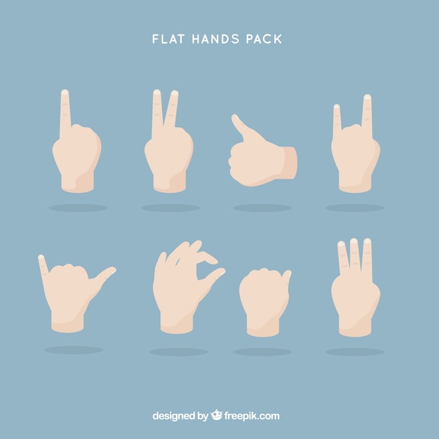 Free vector flat hands pack