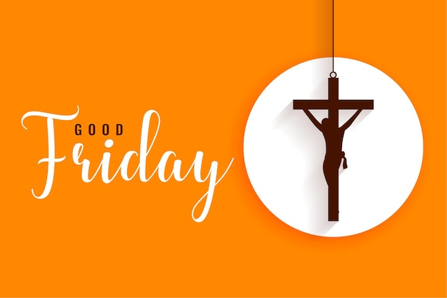 Free vector flat hanging cross good friday greetings