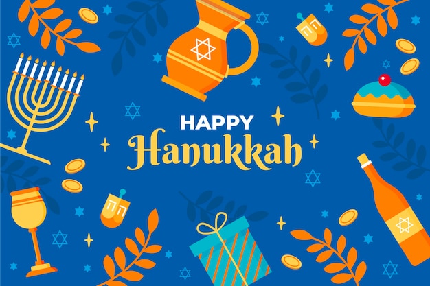 Free vector flat hanukkah background