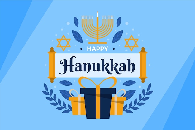 Free vector flat hanukkah background