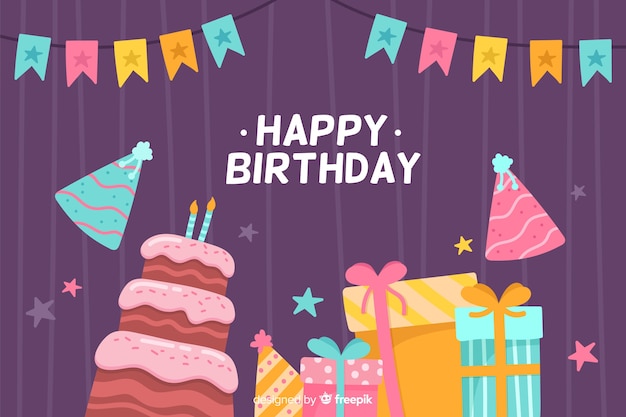Free Vector | Flat happy birthday party background