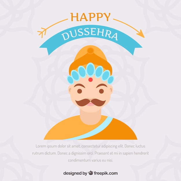 Плоский счастливый dussehra фон