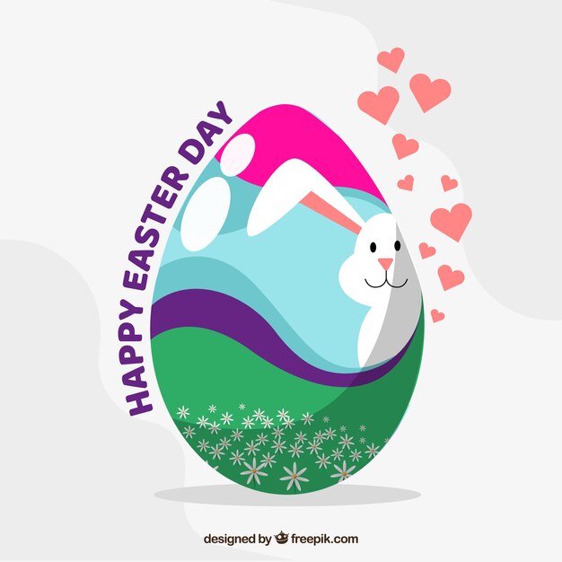 Flat happy easter day background