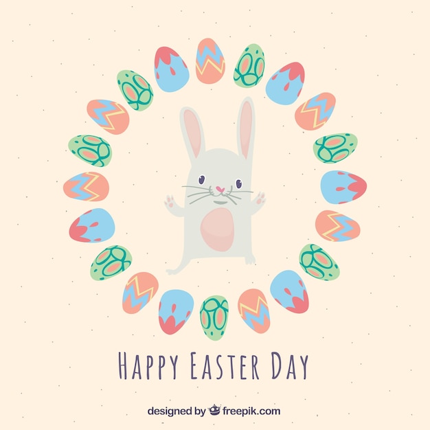 Flat happy easter day background