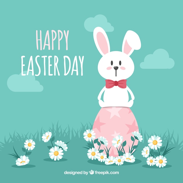 Free vector flat happy easter day background