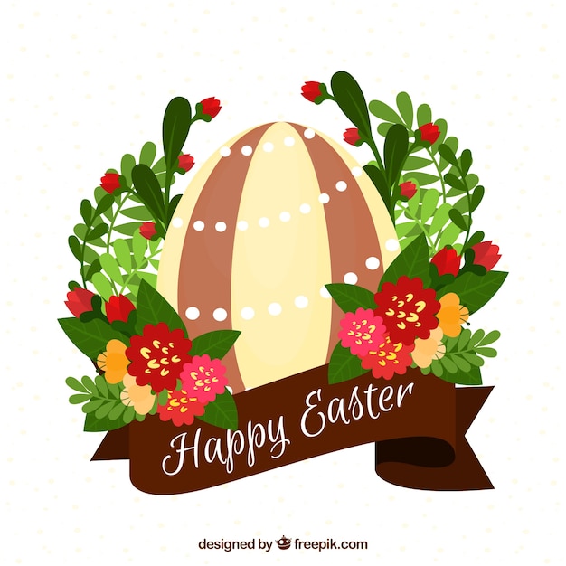 Free vector flat happy easter day background