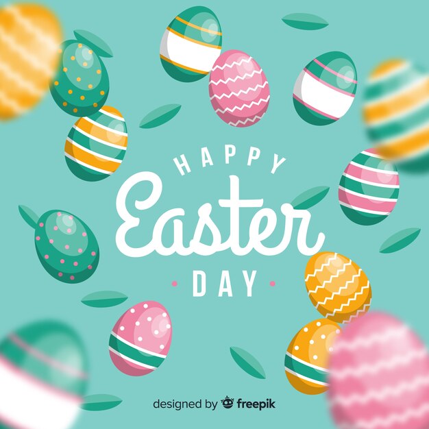 Flat happy easter day background