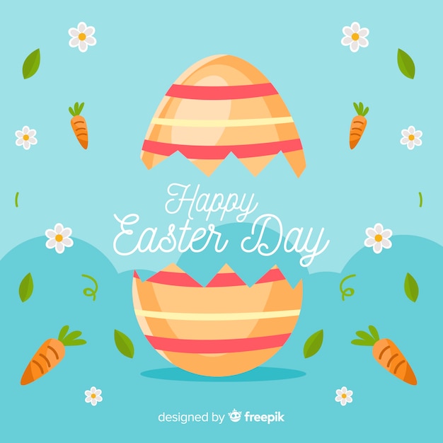 Free vector flat happy easter day background
