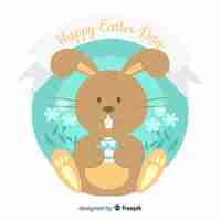 Free vector flat happy easter day background