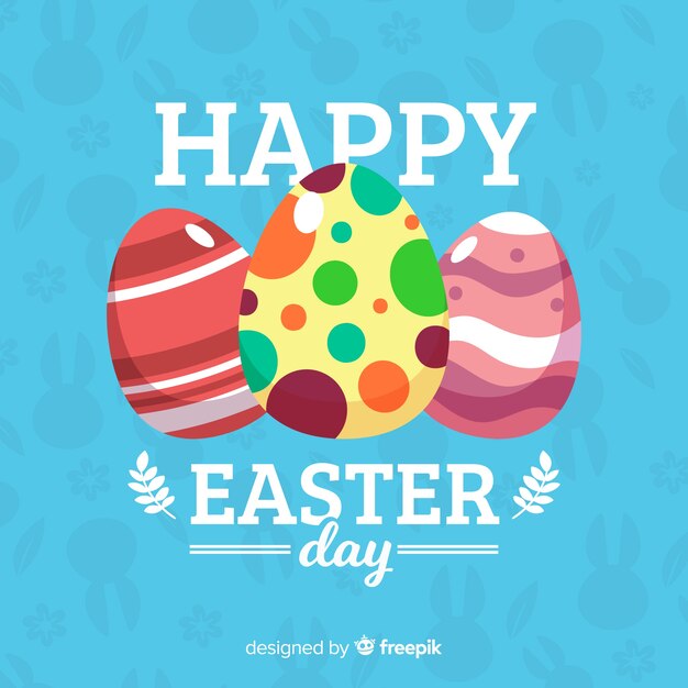 Free vector flat happy easter day background