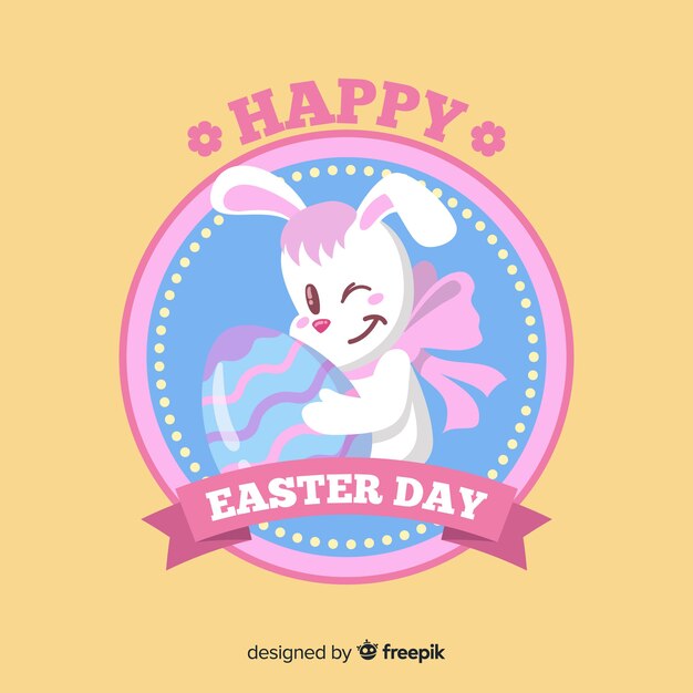 Free vector flat happy easter day background