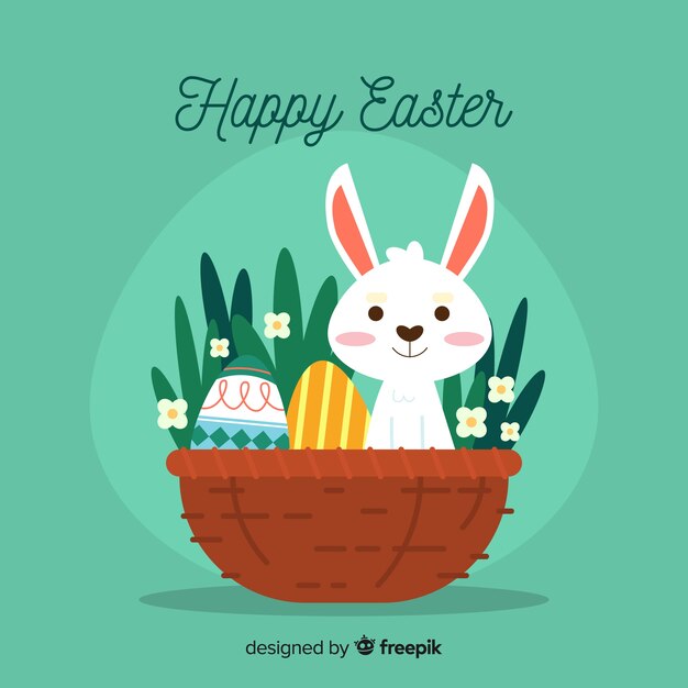 Flat happy easter day background