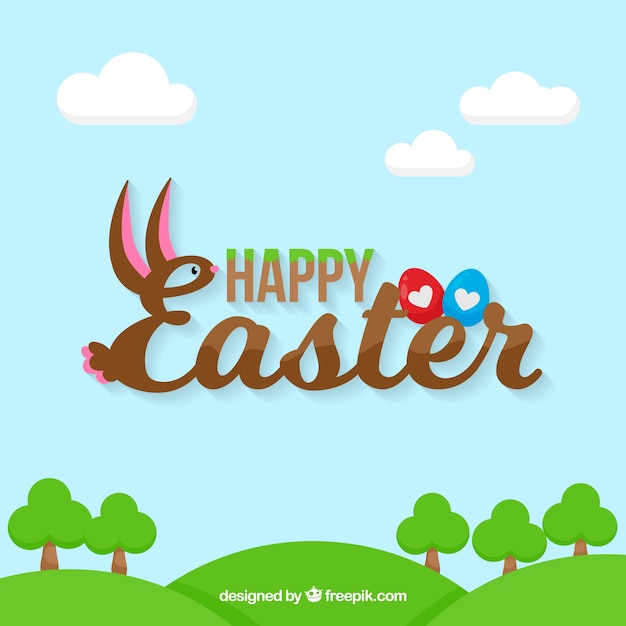 Free vector flat happy easter day bakground