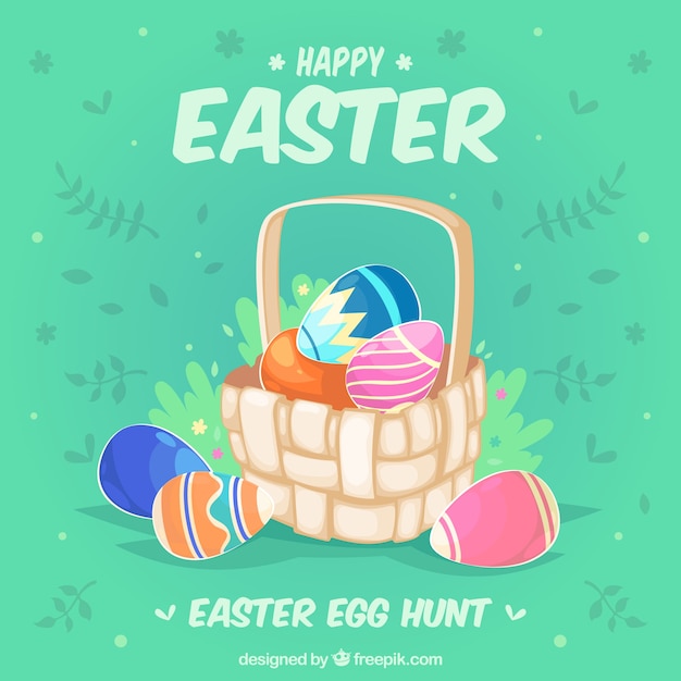 Free vector flat happy easter day bakground