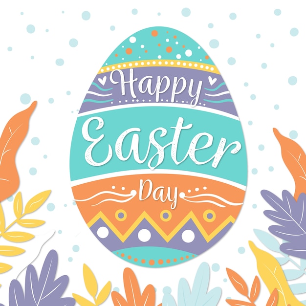 Free vector flat happy easter day wallpaper greeting