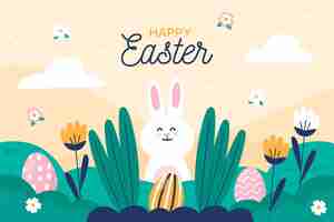 Free vector flat happy easter illustration