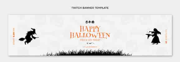 Free vector flat happy halloween twitch cover template