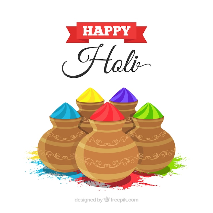 Free Vector flat happy holi background