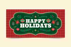 Free vector flat happy holidays christmas banner