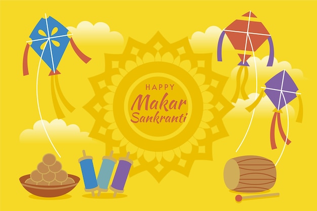 평면 행복 makar sankranti 배경