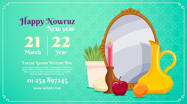 평면 행복 nowruz 가로 배너