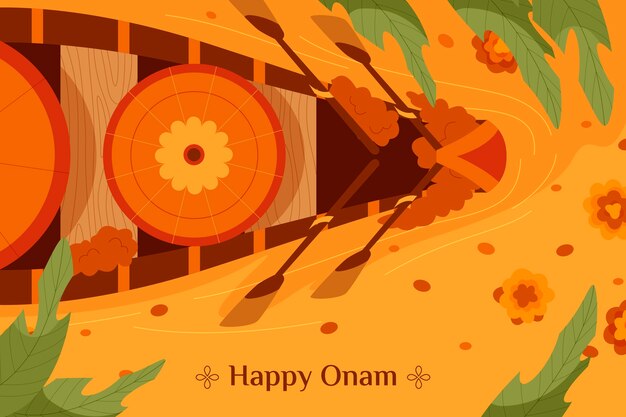 Free vector flat happy onam background