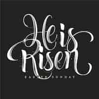 Free vector flat he is risen easter sunday lettering