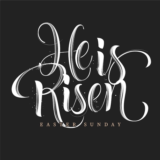 Flat he is risen easter sunday lettering