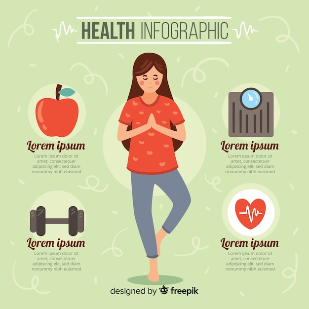 Free vector flat health infographics of athletes