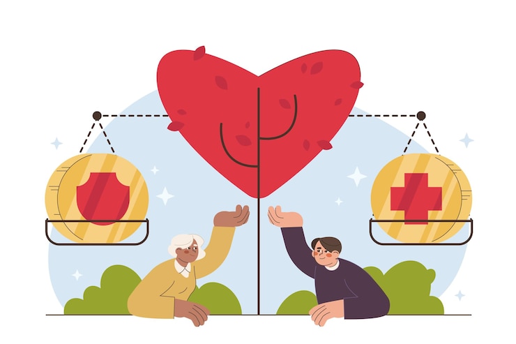 Free Vector flat health medical insurance or blood donation