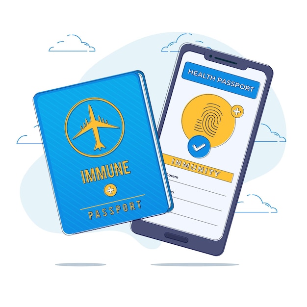 Free vector flat health passport illustration