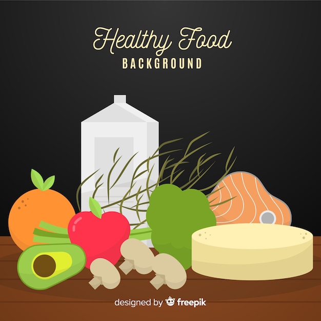 Flat healthy food background