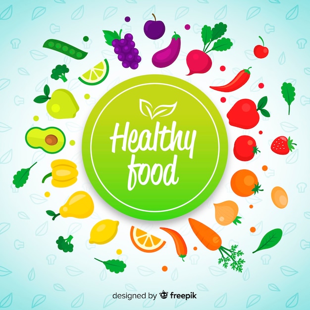 Free vector flat healthy food background