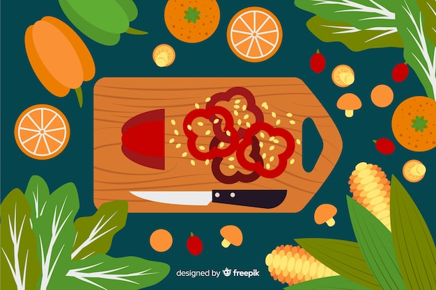 Free vector flat healthy food background