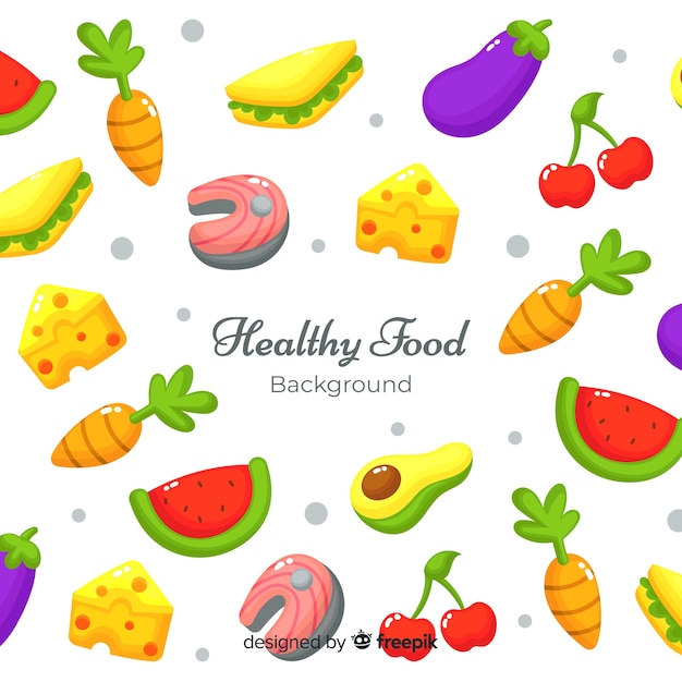 Flat healthy food background