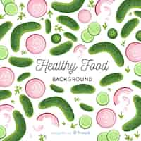 Free vector flat healthy food background