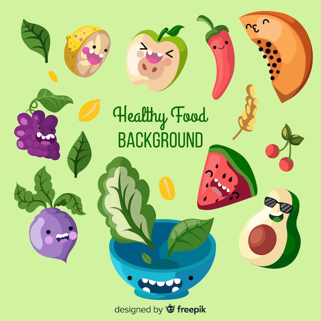 Flat healthy food background