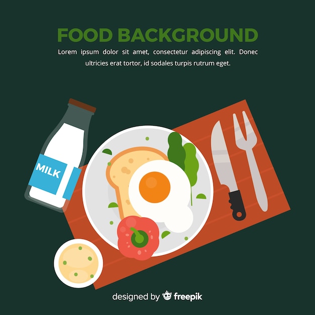 Free vector flat healthy food background