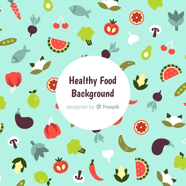 Flat healthy food background