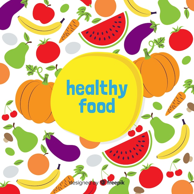 Flat healthy food background