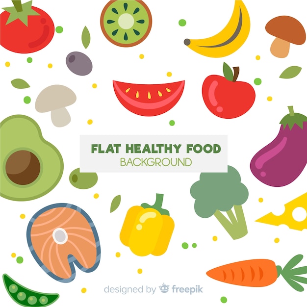 Free vector flat healthy food background