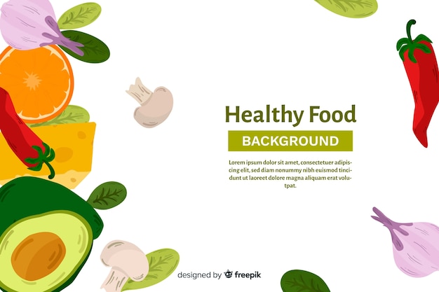 Flat healthy food background