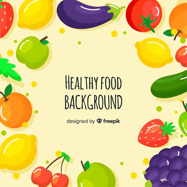 Flat healthy food background