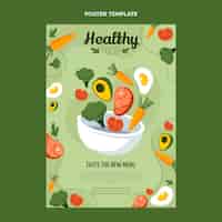Free vector flat healthy food vertical poster template