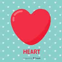 Бесплатное векторное изображение Фон с плоским сердцем