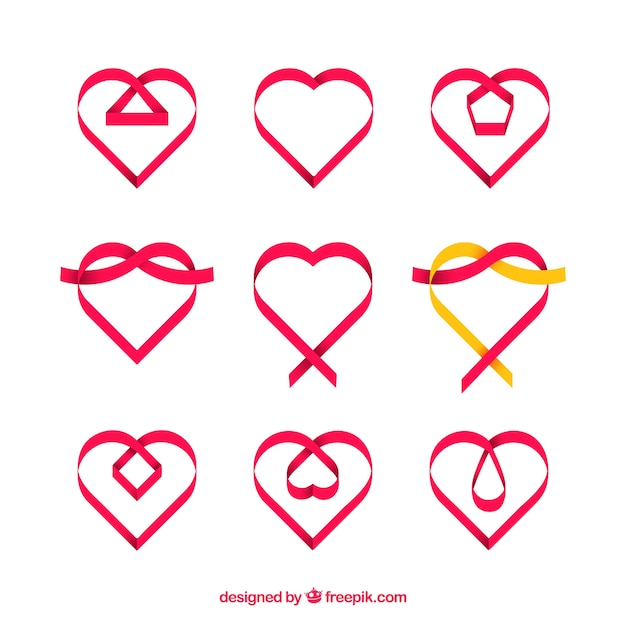 Free vector flat heart collection