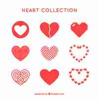 Free vector flat heart collection