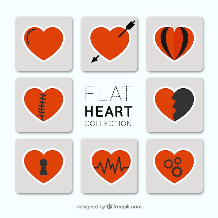 Free Vector flat heart collection