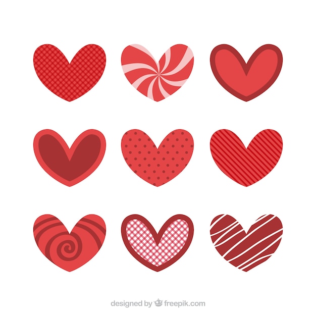 Free vector flat heart collection